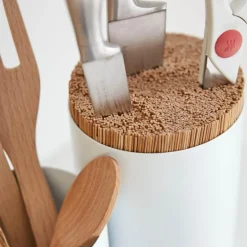 Knife & Spoon kniv- og redksapsholder rund hvit