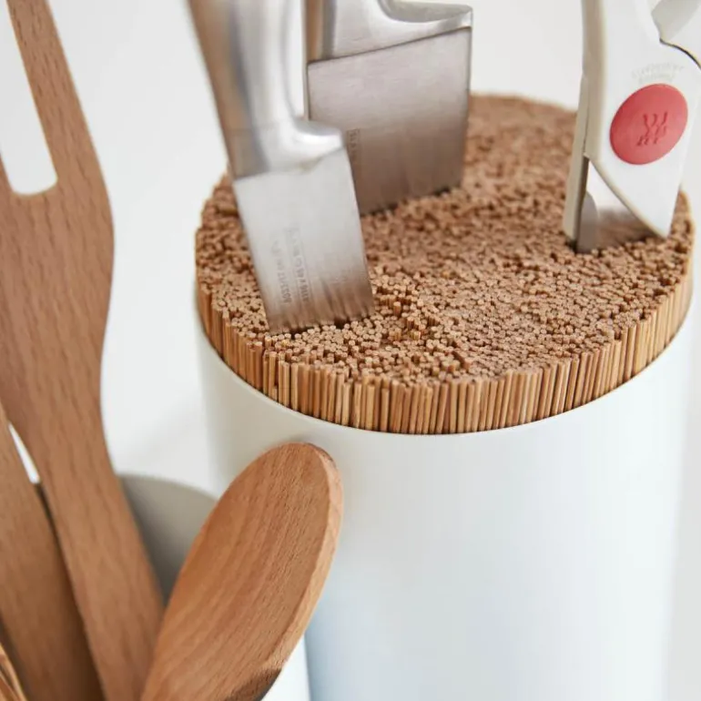 Knife & Spoon kniv- og redksapsholder rund hvit