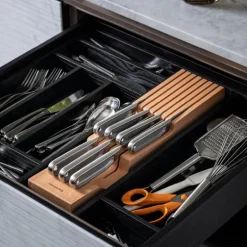 Knivblokk liggende 42x10x5,5 cm tre