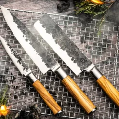 Knivsett 3 deler 35/32/25 cm olive