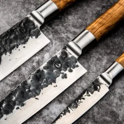 Knivsett 3 deler 35/32/25 cm olive