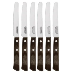 Knivsett 6 deler blank/brun