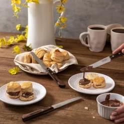 Knivsett 6 deler blank/brun