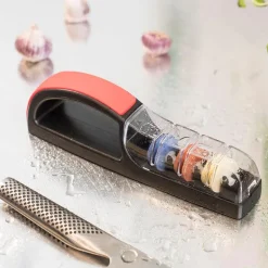 Knivsliper med 3 hjul rød/svart