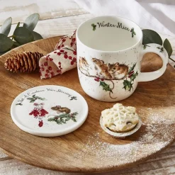 Kopp & underlag winter mice 31 cl