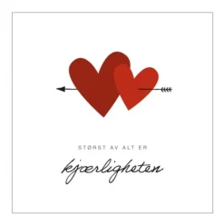 Kort bryllup 14x14 cm "Størst av alt er kjærligheten"