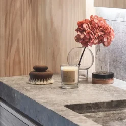 Kras duftlys 8,5x10 cm krystallisert stearin beige