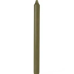 Kronelys 28 cm mørk oliven