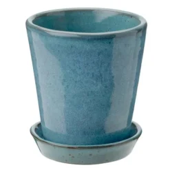 Krukke m/fat H12 cm støv blå