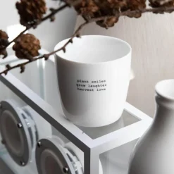 Krus plant smiles 30 cl hvit