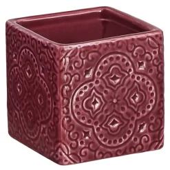 Kub Orient bolle 6x6 cm vinrød