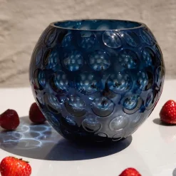 Kugel vase 18 cm royal blå