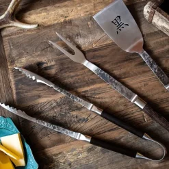 Kuro BBQ sett 3 deler brun/rustfri