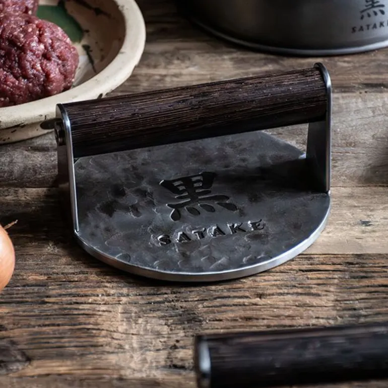 Kuro burgerpresse smashjern 14 cm brun/rustfri