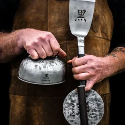 Kuro burgerpresse smashjern sett 3 deler brun/rustfri