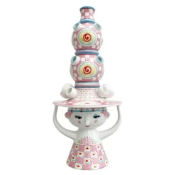 Lady with hat vase 50 cm rosa