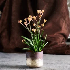 Lana vase 14 cm brun/gull