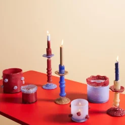 Lara lykt medium 15x15 cm lys blå