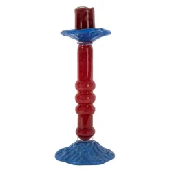 Lara lysestake stor 12x32 cm vinrød