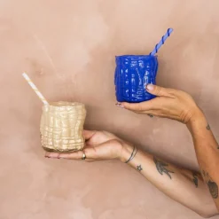 Lara lysholder 10 cm beige