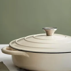 Lav støpejernsgryte 28 cm 2,5L krem