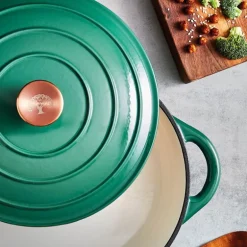 Lav støpejernsgryte 28 cm 2,5L grønn