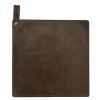 Leather gryteklut 21x21 cm brun