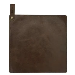 Leather gryteklut 21x21 cm brun