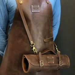 Leather knivveske 41 cm brun