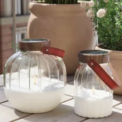 LED glass lanterne 20 x 20 cm solcelledrevet