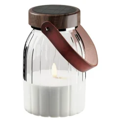 LED glass lanterne 13 x 17 cm solcelledrevet