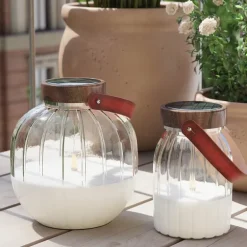 LED glass lanterne 12 x 13 cm solcelledrevet