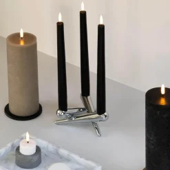 LED kertelys 1,3x13,8 cm 2 stk svart