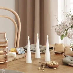 LED kjeglelys 5 x 20 cm hvit