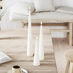 LED kjeglelys 5 x 38 cm hvit