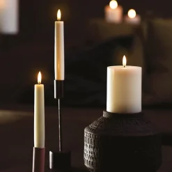 LED kronelys 20,5x2,3 cm 2 stk hvit