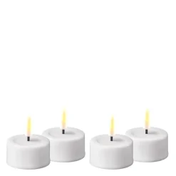 LED telys 3,5 x 4 cm 4 stk hvit