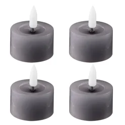 LED telys 4,5x2,5 cm 4 stk dark gray