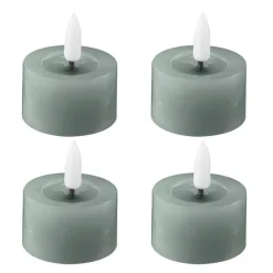 LED telys 4,5x2,5 cm 4 stk sage