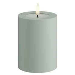 LED utendørs kubbelys 7,5 x 10 cm salvie grønn