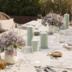 LED utendørs kubbelys 7,5 x 10 cm salvie grønn