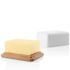 Legio Nova smørboks m/eikelokk 12x10 cm hvit