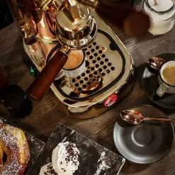 Lever espressomaskin 0,8L professional rame gold kobber