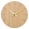 Light Oak klokke 12 cm lys eik m/gull viser