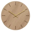 Light Oak veggklokke 28 cm lys eik m/gull viser