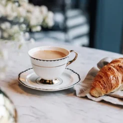 Lignano Sabbiadoro kopp og tallerken hvit