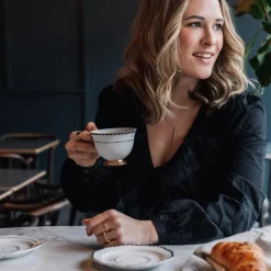 Lignano Sabbiadoro kopp og tallerken hvit