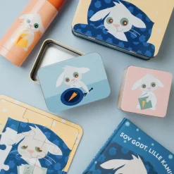 Lille kanin matboks 6x10x14 cm blå