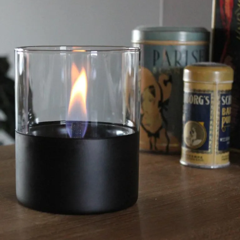 Lilly lykt 10cm svart/klar