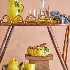 Limone serveringsfat 36x21x5 cm gul